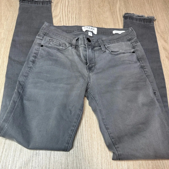 FRAME Le Skinny De Jeanne Grey Jeans - Picture 2 of 8